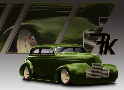 Rendering of the finished 1940 Chevy two-door sedan